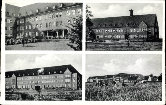 Postcard Sande in Lower Saxony, Oldenburg State Hospital Sanderbusch