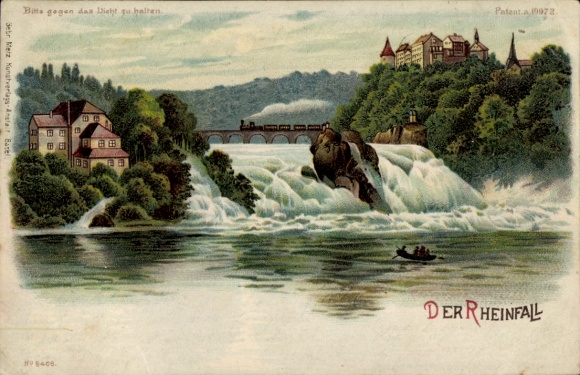 Trzymaj się światła lito Rheinfall Kanton Schaffhausen, wodospad
