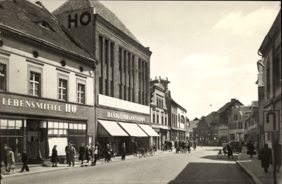 Postcard Burg near Magdeburg, World Youth Square, Food HO