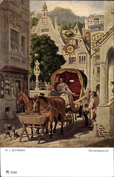Artist PC Schwind, Moritz von, The Honeymoon, Ackermann 2166