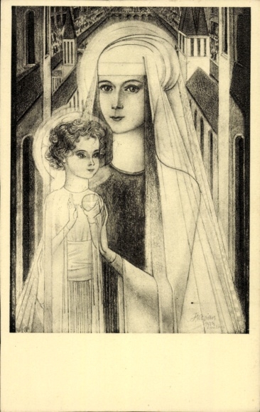 Artist PC Toorop, Jan, Maria met staand Kindeke