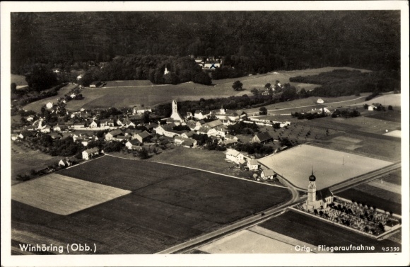 Postcard Winhöring in Upper Bavaria, aerial view