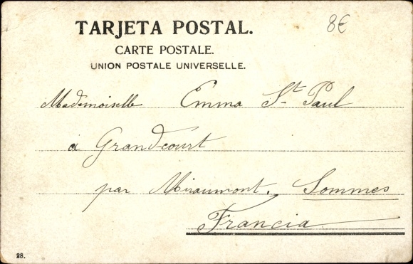 Briefkaart Buenos Aires Argentinië, Estacion FC Sud, paardentram