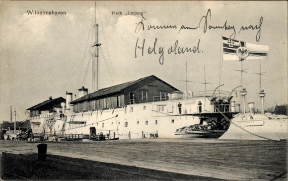 Postcard Wilhelmshaven in Lower Saxony, Hulk Leipzig