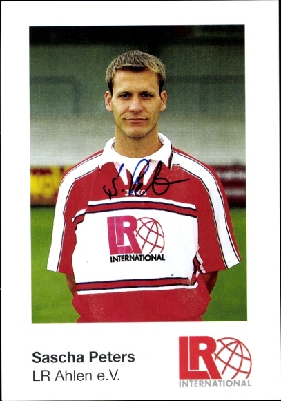Autogrammkarte Fußballer Sascha Peters, Rot Weiss Ahlen, Autogramm
