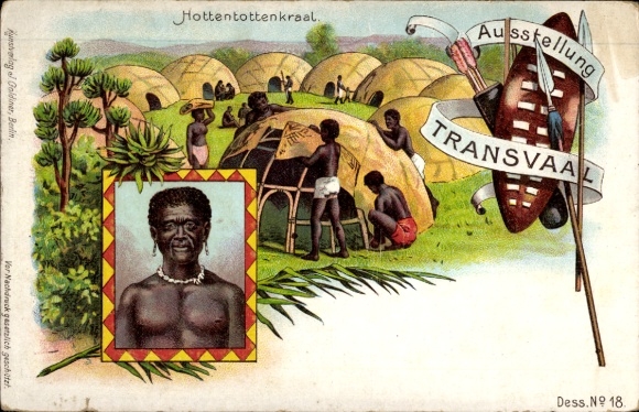 Litho Berlin, Ausstellung Transvaal, Hottentottenkraal