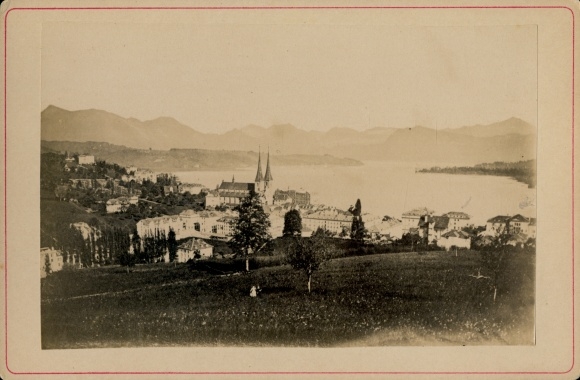Cabinet photo Lucerne City Switzerland, 1881, general view