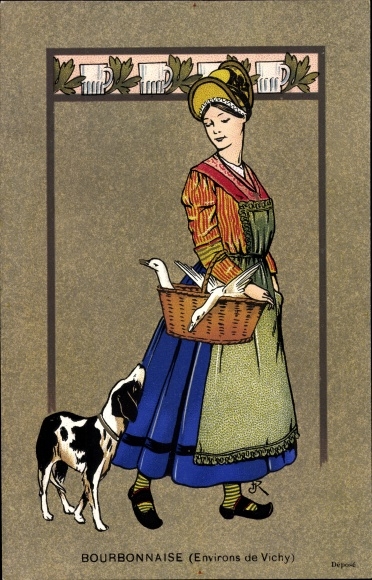 Artysta KP Vichy Environs Allier, Bourbonnaise, Auvergner Tracht
