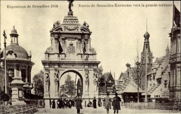 Set von 83 Ansichtskarten, Brüssel Weltausstellung 1910