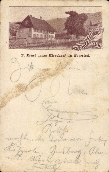 Postcard Oberried im Breisgau, Gasthof zum Hirschen