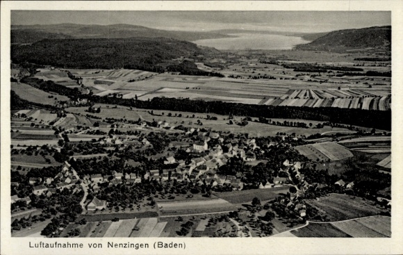 Ak Orsingen Nenzingen Baden Württemberg, luchtfoto, landschap, Baden, velden, bomen, uitgestrektheid