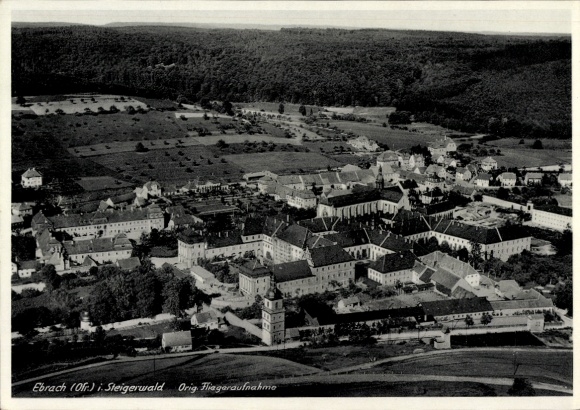 Postcard Ebrach in the Steigerwald Upper Franconia, aerial photograph