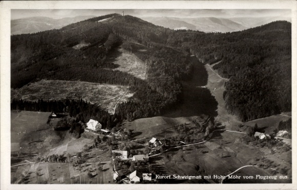 Postcard Schweigmatt Raitbach Schopfheim in Baden, aerial photograph, Hohe Möhr