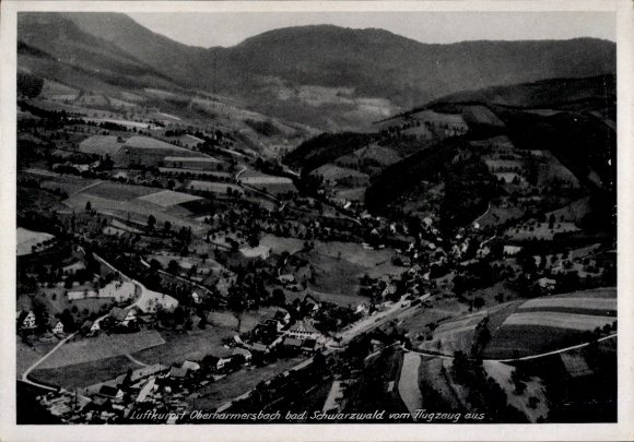 Ak Oberharmersbach im Schwarzwald Baden, Fliegeraufnahme