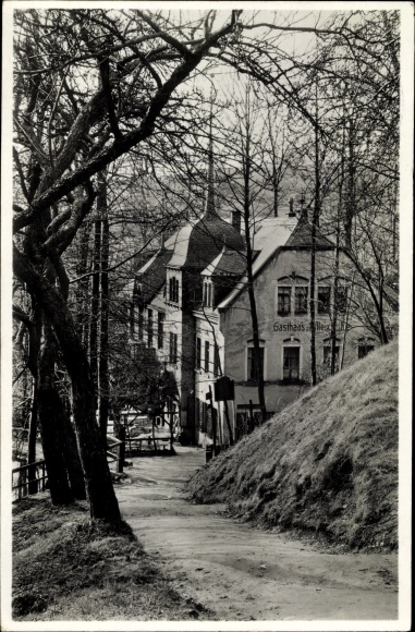 Postcard Dresden Northeast Schönfeld Weißig, restaurant Meixmühle in Friedrichsgrund, owner Arno Braune