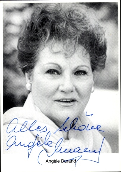 Photo singer Angèle Durand, autograph