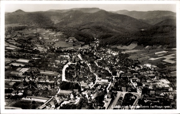 Postcard Bad Bergzabern on the Palatinate Wine Route, aerial photograph