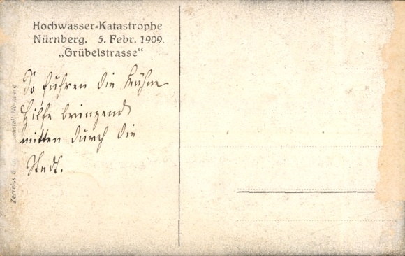 Ak Nürnberg, Hochwasserkatastrophe 1909, Grübelstraße, Boot