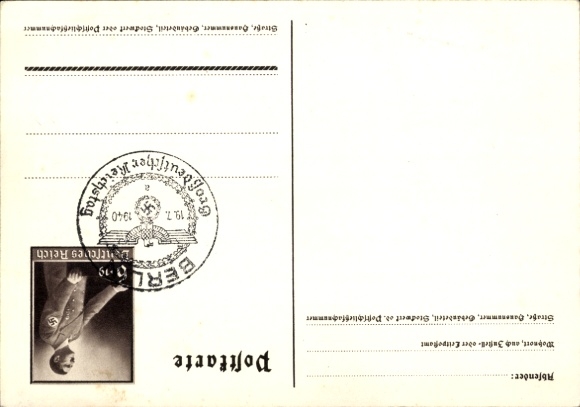Postal stationery artist Postcard Klein, G., Only one can win and that is us, quote from Adolf Hitler