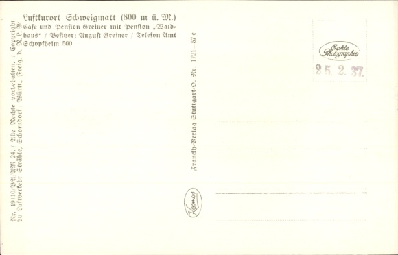 Postcard Schweigmatt Raitbach Schopfheim in Baden, aerial photograph