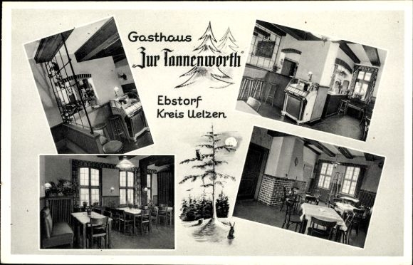 Ak Ebstorf in der Lüneburger Heide, Gasthaus Zur Tannenworth, Innenansicht