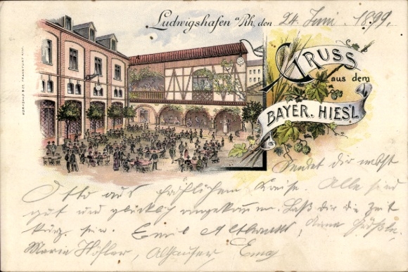 litho Ludwigshafen am Rhein, Bayer-restaurant. Hies'l
