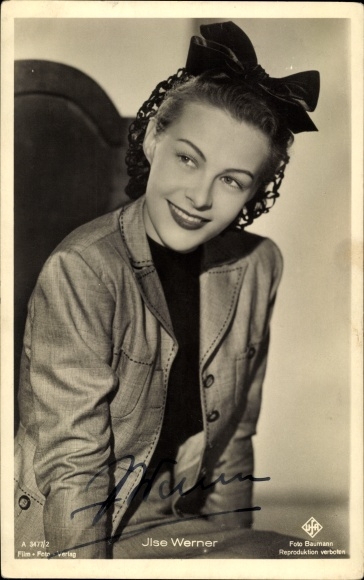 Ak Schauspielerin Ilse Werner, Portrait, UFA, Autogramm