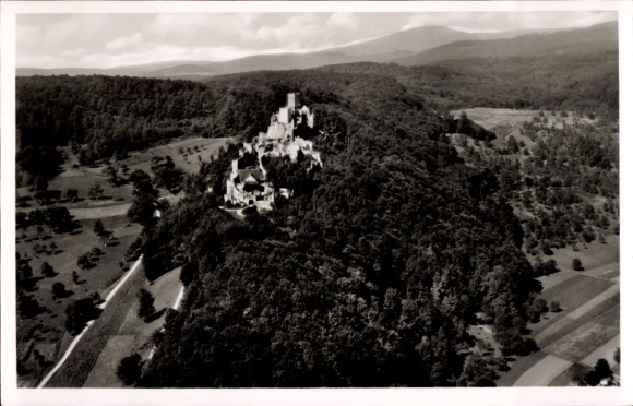 Ak Rötteln Haagen Lörrach in Baden, Burgruine Rötteln, Röttler Schloss, Fliegeraufnahme