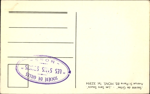 Postcard Mons Wallonien Hennegau, Gilles Society, Les Sans Soucis, Karnevalsuniform