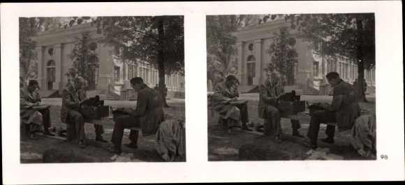 Stereo spatial image photo &quot;The Struggle in the West&quot;, No. 98 foreign press in Compiegne