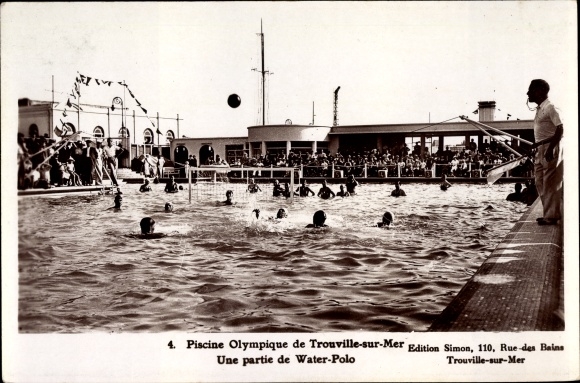 Postcard Trouville sur Mer Calvados, Part of Water Polo, 4. Olympic Pool