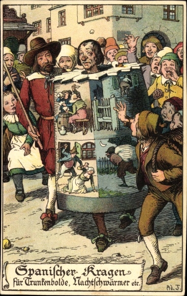 Artist Postcard Jodolfi, Spanish collar for drunkards and revelers