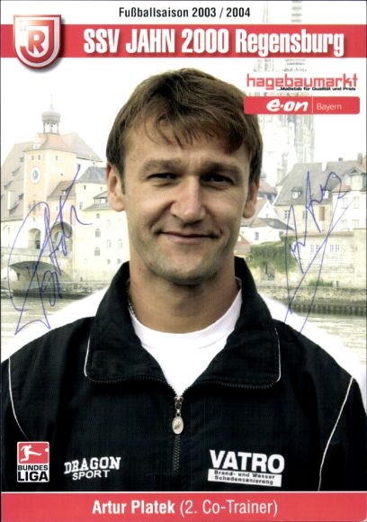 Autograph card 2nd Co. Coach Artur Platek, SSV Jahn Regensburg, autograph