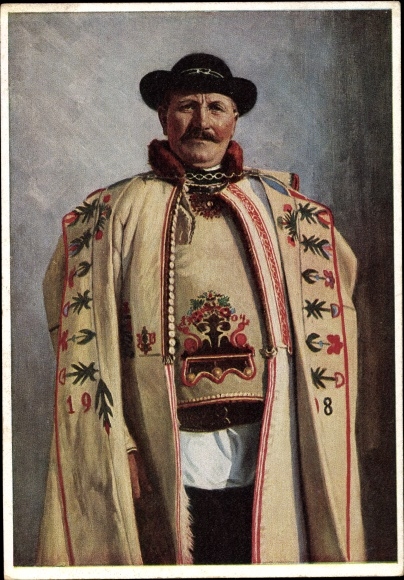 PC Retzlaff, Hans, farmer from Kleinscheuer, German Empire, Transylvanian folk costumes