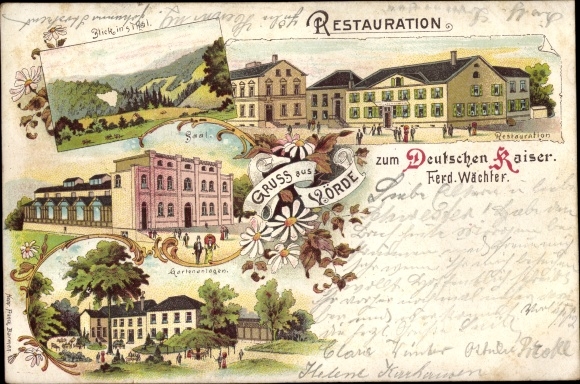 Litho Voerde Ennepetal im Ruhrgebiet, Restauration zum Deutschen Kaiser