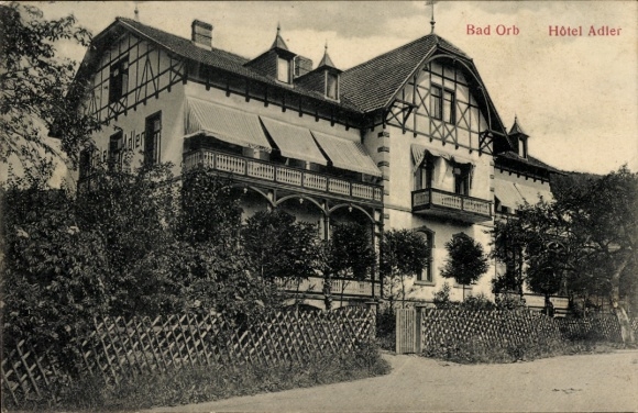 Postcard Bad Orb in Spessart Hesse, Hotel Adler