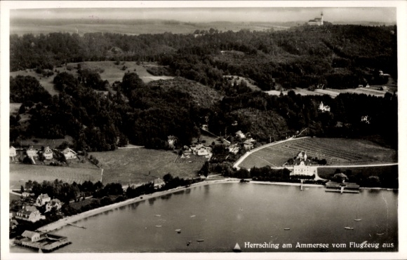 Postcard Herrsching am Ammersee, aerial photo