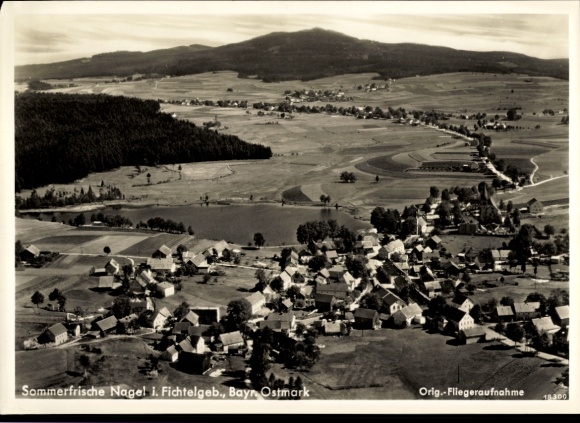 Postcard Nagel in the Fichtelgebirge Upper Franconia, landscape photo, summer resort Fichtelgebirge, Bayri