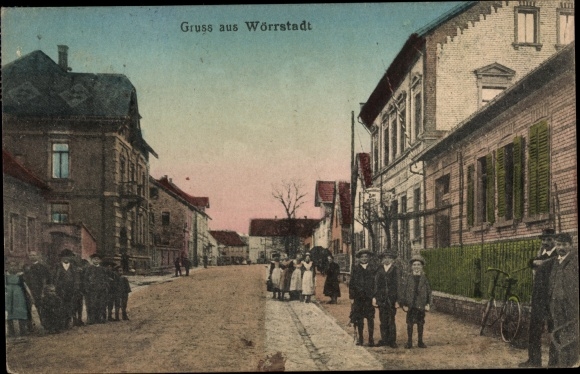 Postcard Wörrstadt in Rhineland-Palatinate, street section in town