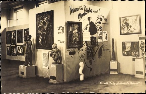 Ak Ausstellung Entartete Kunst München 1937, Dada, George Grosz, Schwitters, Kandinsky, Feininger