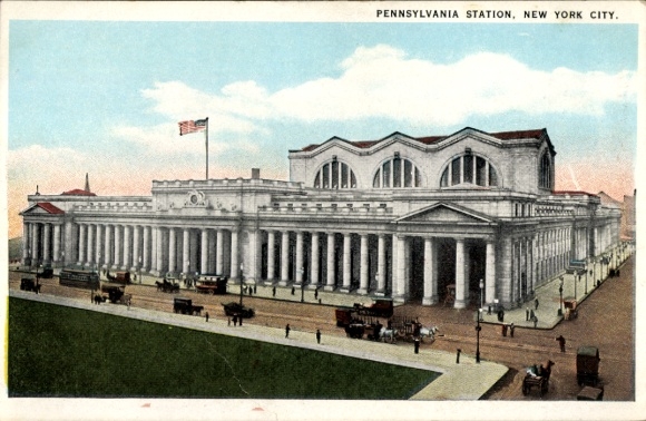 Postcard New York City USA, Pennsylvania Station, train station