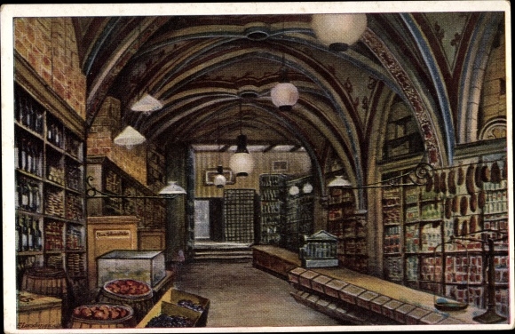 Artist PC Loeschmann, E., Wrocław Breslau Silesia, Schroeter&#39;s house, debit and credit