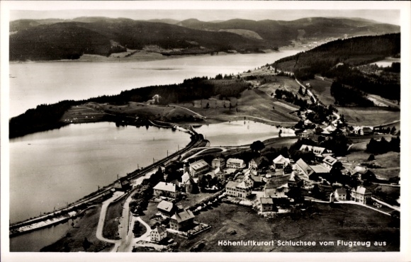 Postcard Schluchsee in the Black Forest, aerial photograph