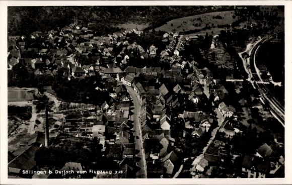Postcard Söllingen Pfinztal am Kraichgau, aerial photograph