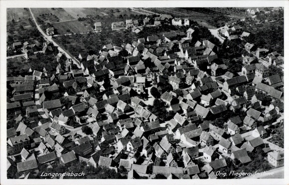 Postcard Langendiebach Erlensee in Hesse, aerial photograph