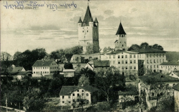 Postcard Haag in Oberbayern, partial view