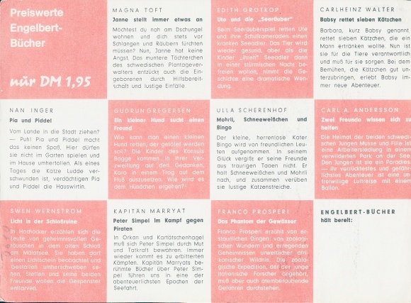Timetable Advertising, Engelbert-Verlag Balve, Books, Children Reading