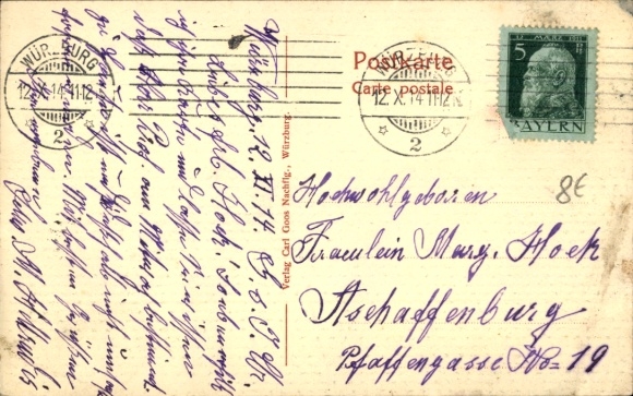 Postcard Würzburg am Main Lower Franconia, Käppele, steamer