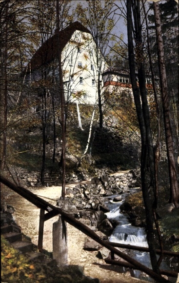 Postcard Dresden Hosterwitz, Keppmühle in Keppgrund, mill, river, trees, rocky ground, nature