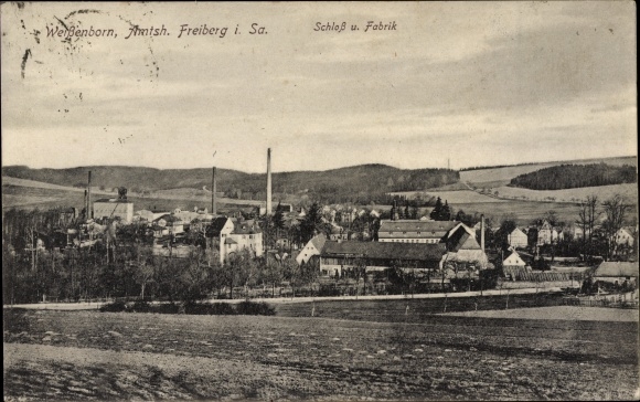 PC Weißenborn Erzgebirge, town view, castle and factory